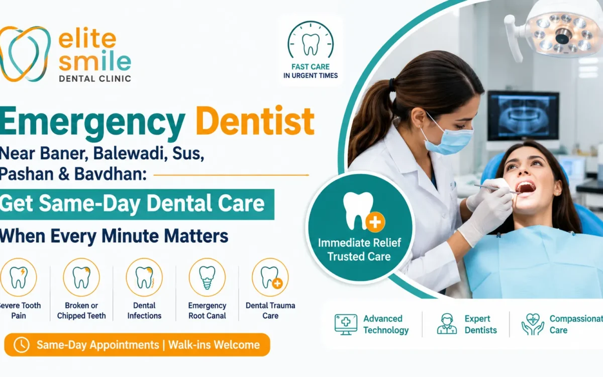 Emergency Dentist Near Baner, Balewadi, Sus, Pashan and Bavdhan providing same-day dental care for tooth pain and dental emergencies in Pune.